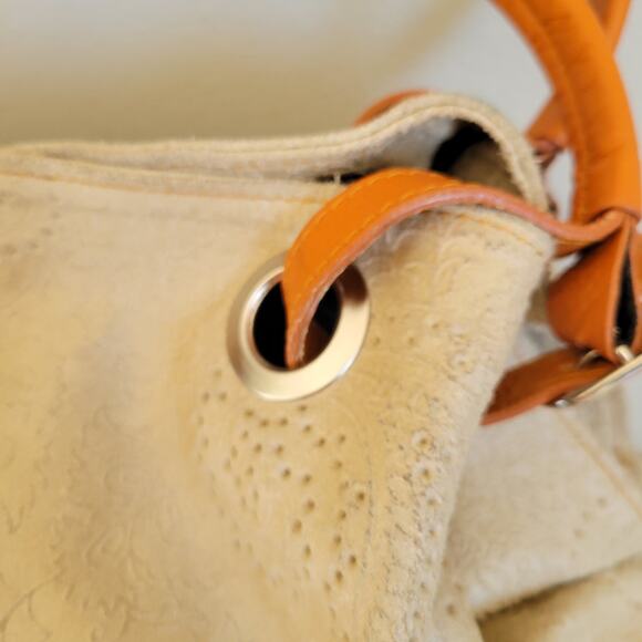 Borse in Pelle Genuine Leather Satchel Crossbody Purse in Cream - Picture 6 of 13